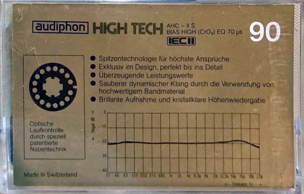 Compact Cassette Audiphon AHC-II S 90 Type II Chrome 1986 Germany