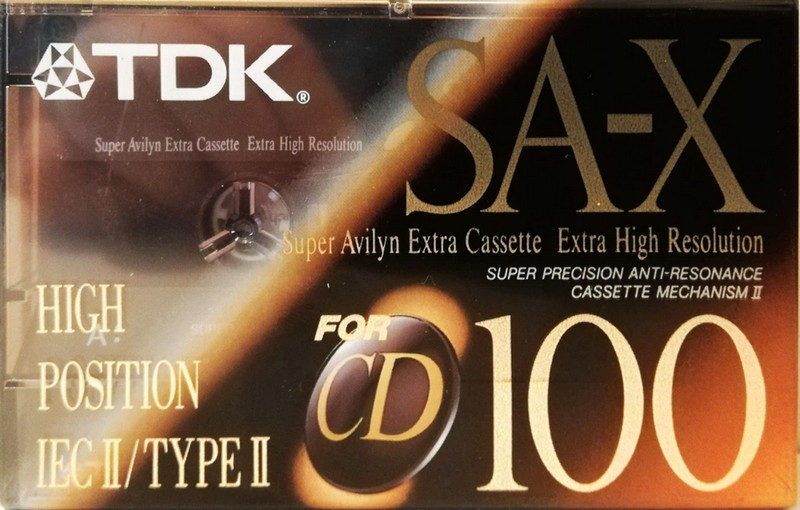 Compact Cassette TDK SA-X 100 "SA-X100ET" Type II Chrome 1992 Europe