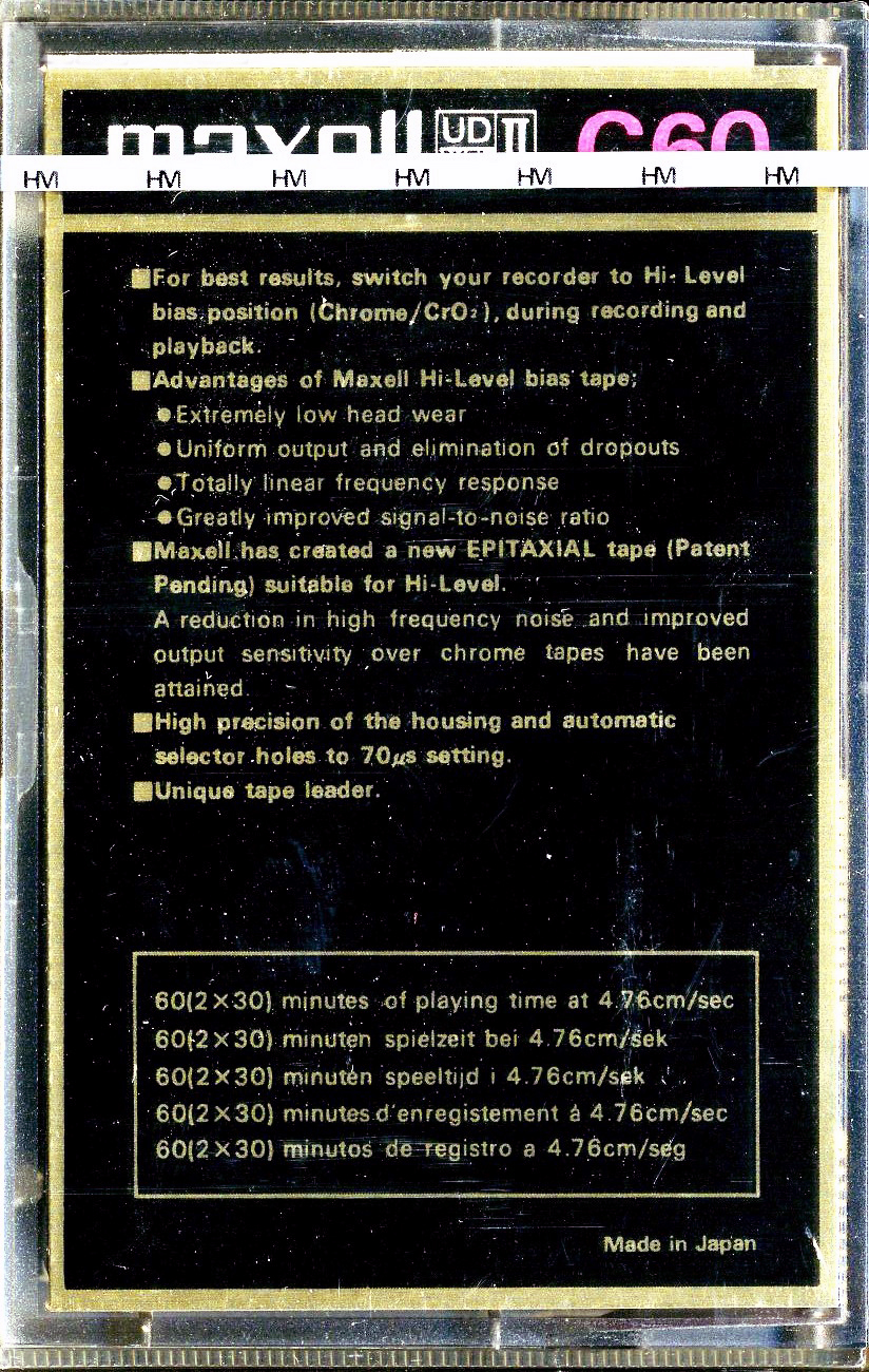 Compact Cassette Maxell UD XLII 60 Type II Chrome 1979 Europe