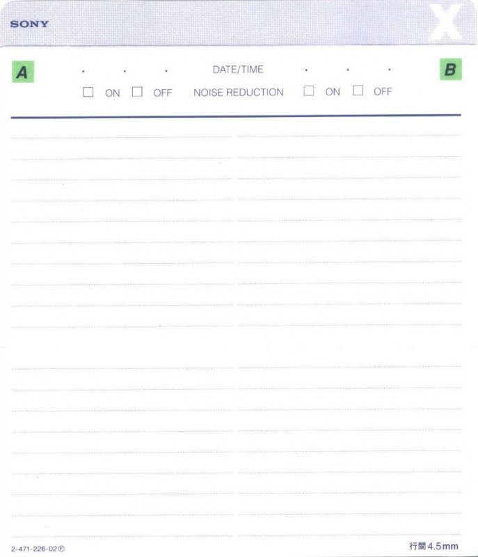 Compact Cassette Sony XII 54 "C-54X2B" Type II Chrome 1994 Japan