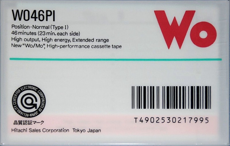 Compact Cassette Hitachi Wo/Mo 46 "WO46PI" Type I Normal 1985 Japan