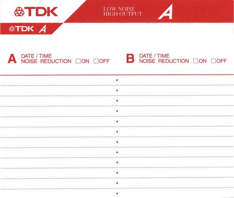 Compact Cassette TDK A 90 Type I Normal 1992 North America