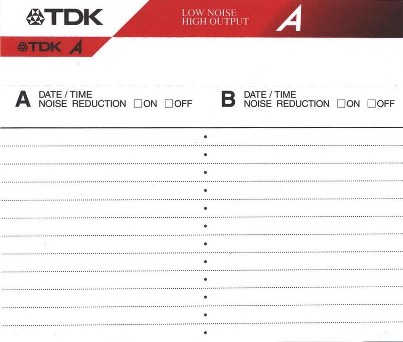 Compact Cassette TDK A 90 Type I Normal 1992 North America