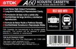 Compact Cassette TDK A 60 Type I Normal 2001 North America