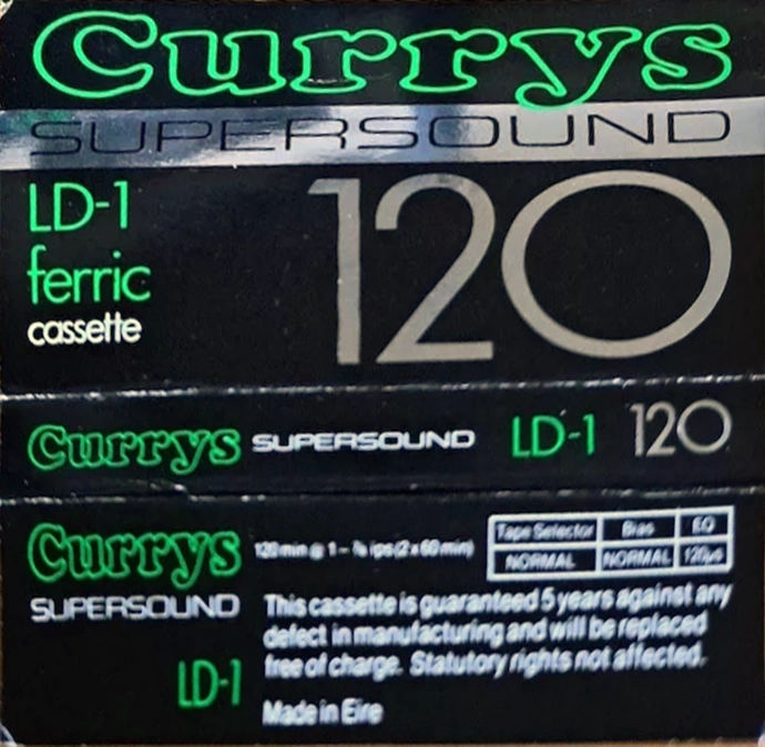 Compact Cassette Currys LD-1 120 Type I Normal 1981 UK