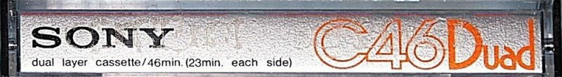 Compact Cassette Sony Duad 46 Type I Normal 1977 Japan