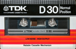Compact Cassette TDK D 30 Type I Normal 1982 Japan