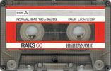 Compact Cassette RAKS High Dynamic 60 Type I Normal 1979 Europe