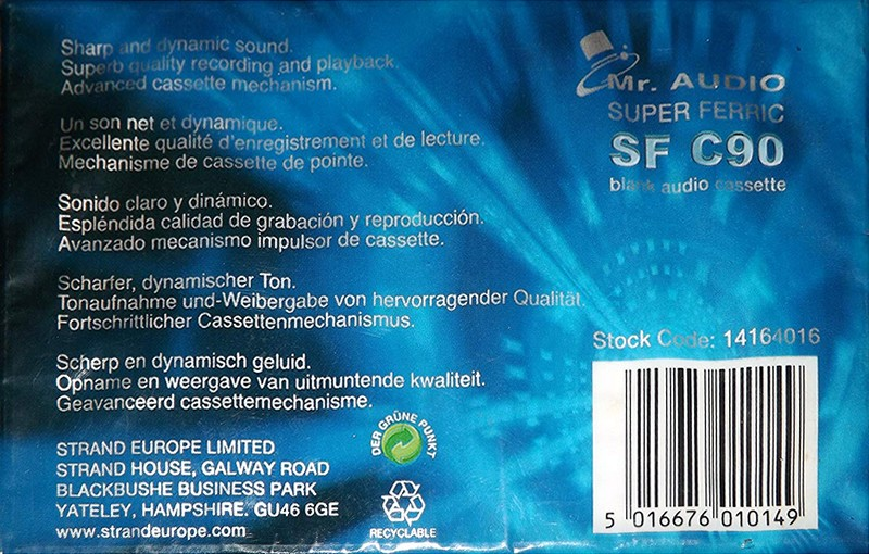 Compact Cassette Mr. Audio SF 90 Type I Normal UK