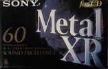Compact Cassette Sony Metal-XR 60 "C-60 MTLXRA" Type IV Metal 1996 Europe
