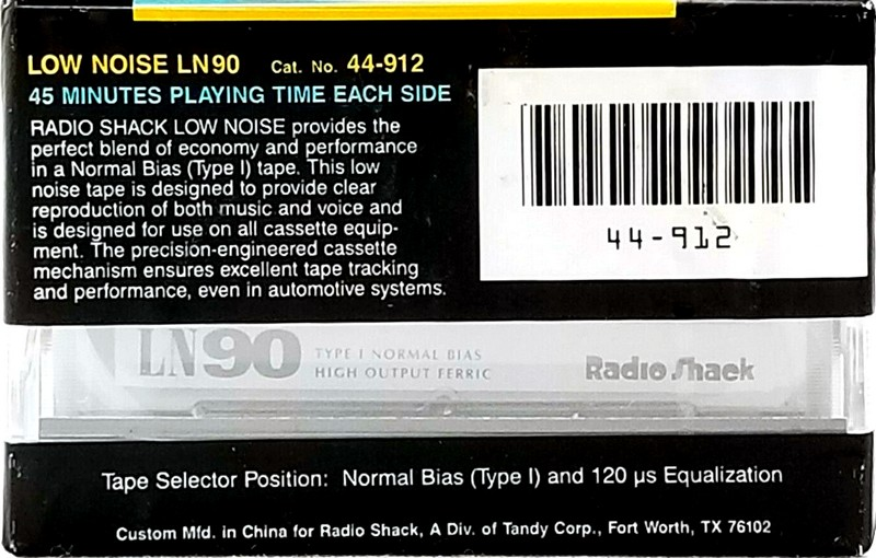 2 pack Radio Shack LN 90 Type I Normal 1995 USA