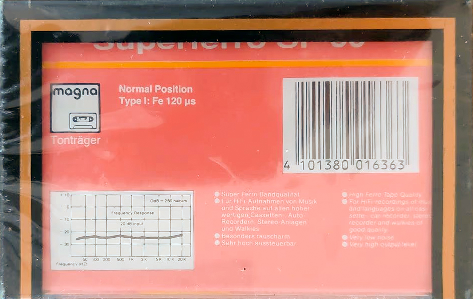 Compact Cassette Magna SF 60 Type I Normal 1990 Europe