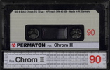 Compact Cassette Permaton Chrom II 90 Type II Chrome 1984 Europe