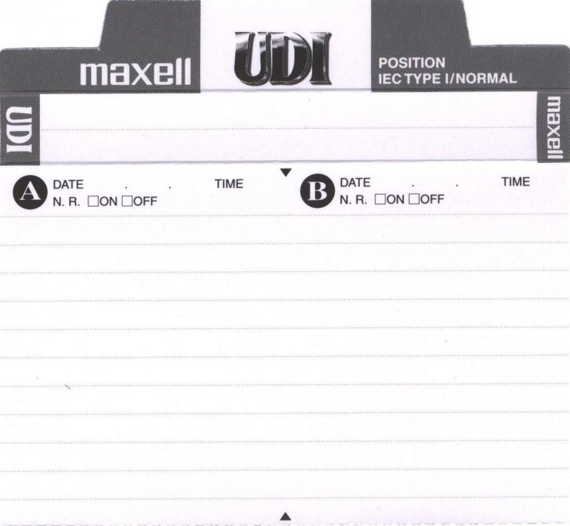 Compact Cassette Maxell UDI / UD1 60 "UD1-60(L)" Type I Normal 2002 Worldwide