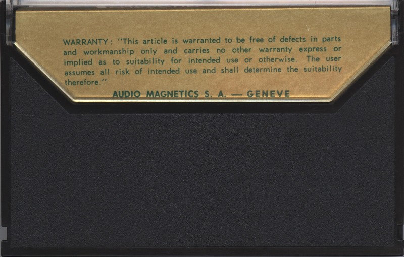 Compact Cassette Audio Magnetics 90 Type I Normal 1971 Europe