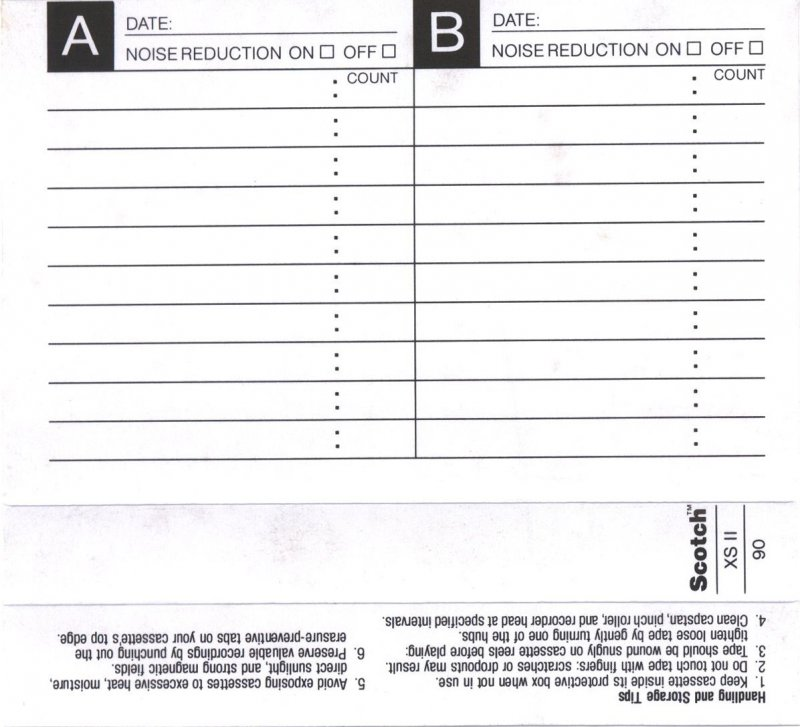 Compact Cassette Scotch XS II 90 Type II Chrome 1987 Worldwide