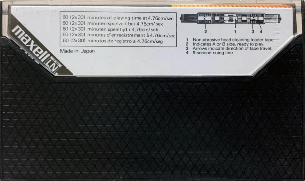 Compact Cassette Maxell LN 60 Type I Normal 1974 Europe