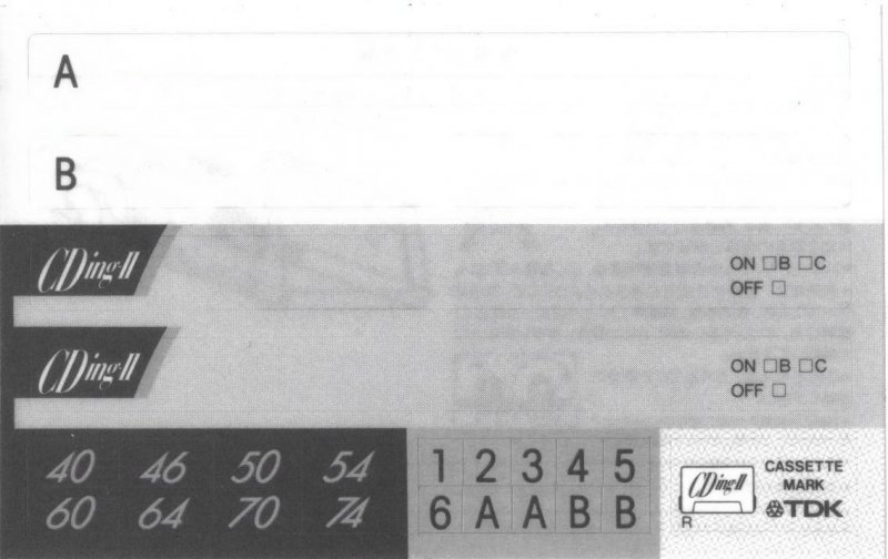 Compact Cassette TDK CDing 2 64 "CDING2-64R" Type II Chrome 1992 Japan