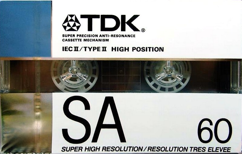 Compact Cassette TDK SA 60 Type II Chrome 1988 USA