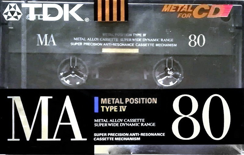 Compact Cassette TDK MA 80 "MA-80M" Type IV Metal 1990 Japan