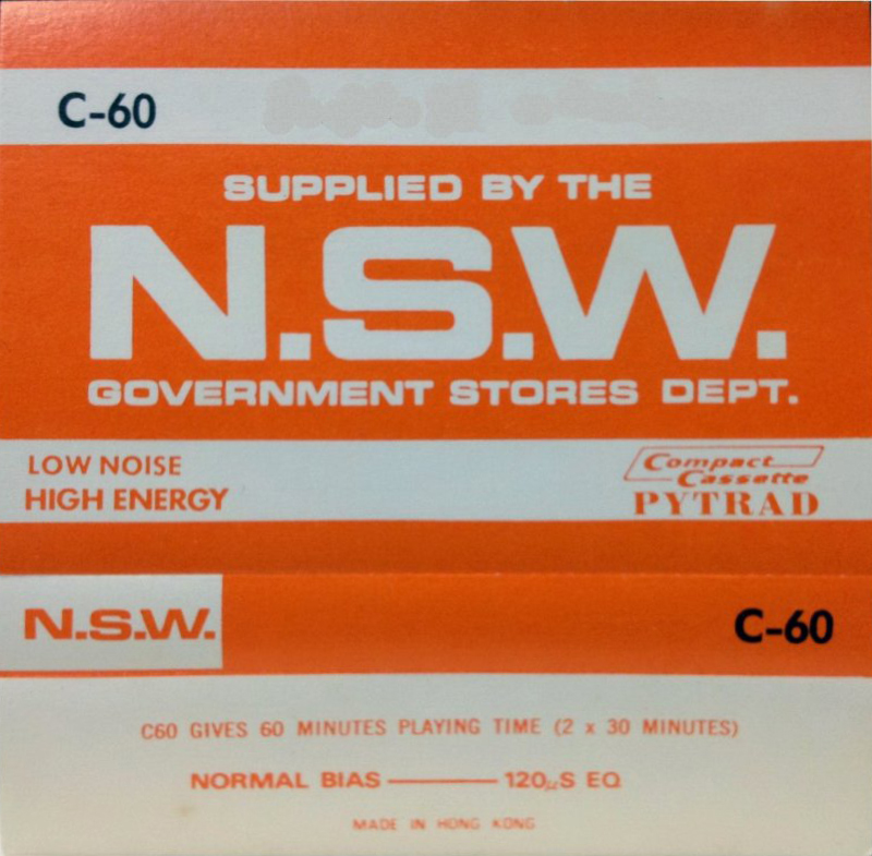 Compact Cassette PYTRAD 60 "N.S.W. Government store dept." Type I Normal USA