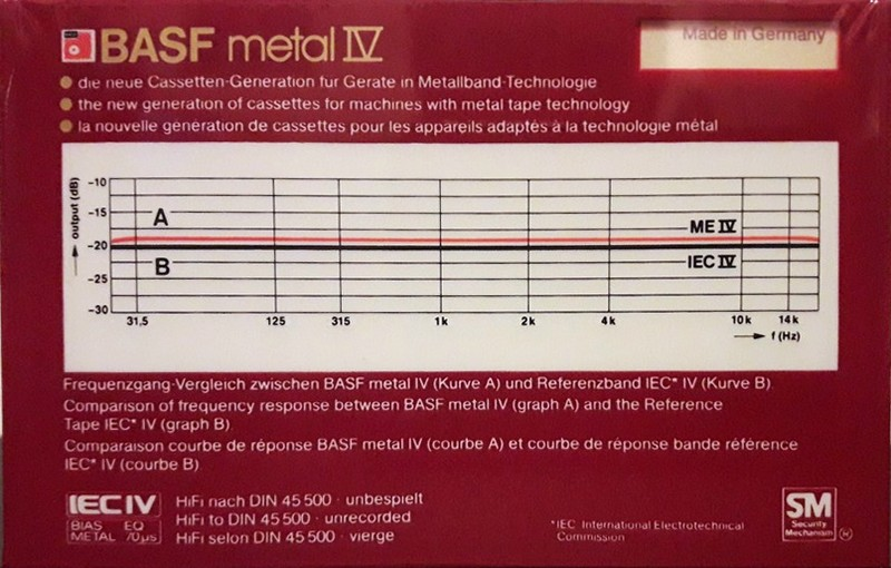 Compact Cassette BASF Metal IV 90 Type IV Metal 1982 Europe
