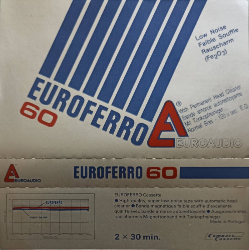 Compact Cassette EuroAudio 60 "EUROFERRO" Type I Normal 1984 Europe