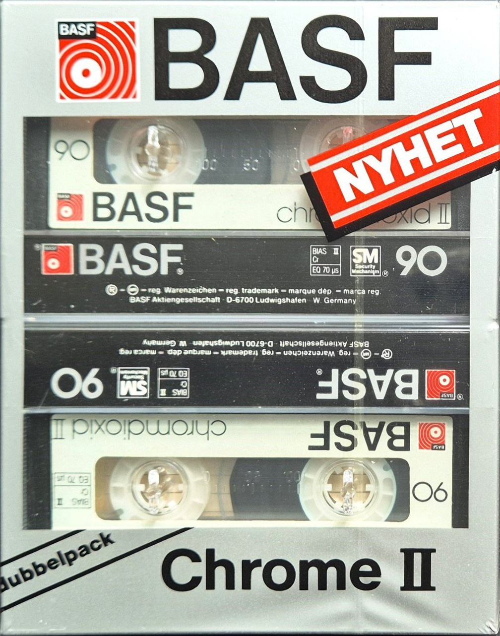 2 pack BASF Chromdioxid II 90 Type II Chrome 1982 Sweden