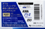 Compact Cassette AXIA PS-II / PS-2 100 "PS-2 B 100" Type II Chrome 1991 Japan