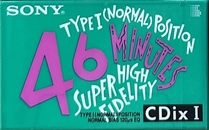 Compact Cassette Sony CDix I 46 "CDIX1 46N" Type I Normal 1990 Japan