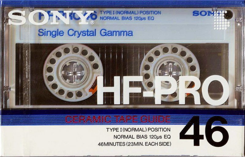 Compact Cassette Sony HF-Pro 46 "HF-PRO 46N" Type I Normal 1986 Japan