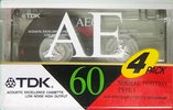 4 pack TDK AE 60 "AE-60X4R" Type I Normal 1994 Japan