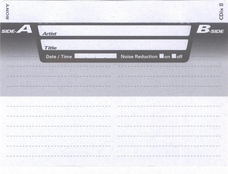 Compact Cassette Sony CDix II 46 "C-46CDX2E" Type II Chrome 1997 Japan