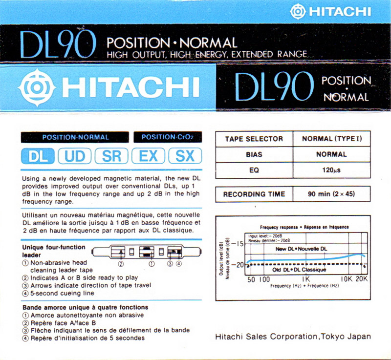 Compact Cassette Hitachi DL 90 Type I Normal 1990 Europe
