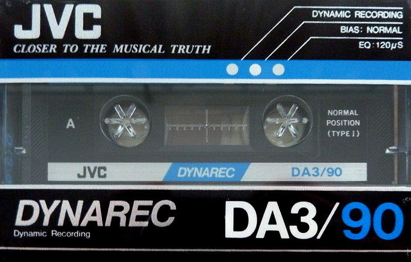 Compact Cassette JVC Dynarec DA3 90 Type I Normal 1983 Worldwide