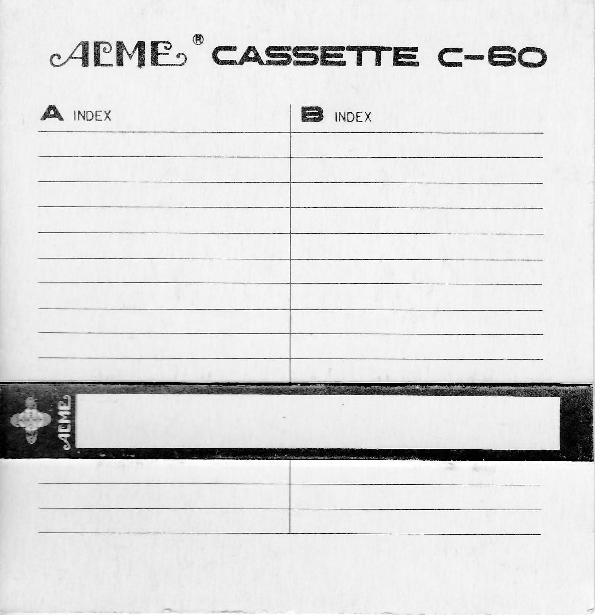 Compact Cassette Acme MS 400 60 Type I Normal 1984 Worldwide