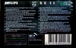 Compact Cassette Philips SC II 60 Type II Chrome 1986 Europe