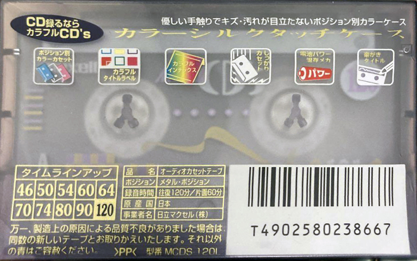 Compact Cassette Maxell Metal CD's 120 "MCDS-120L" Type IV Metal 1997 Japan