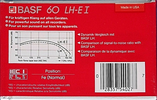 Compact Cassette BASF LH Extra I 60 "Small Window" Type I Normal 1985 North America