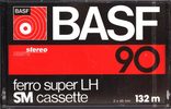 Compact Cassette BASF Ferro Super LH 90 "Rectangular Window" Type I Normal 1978 Germany