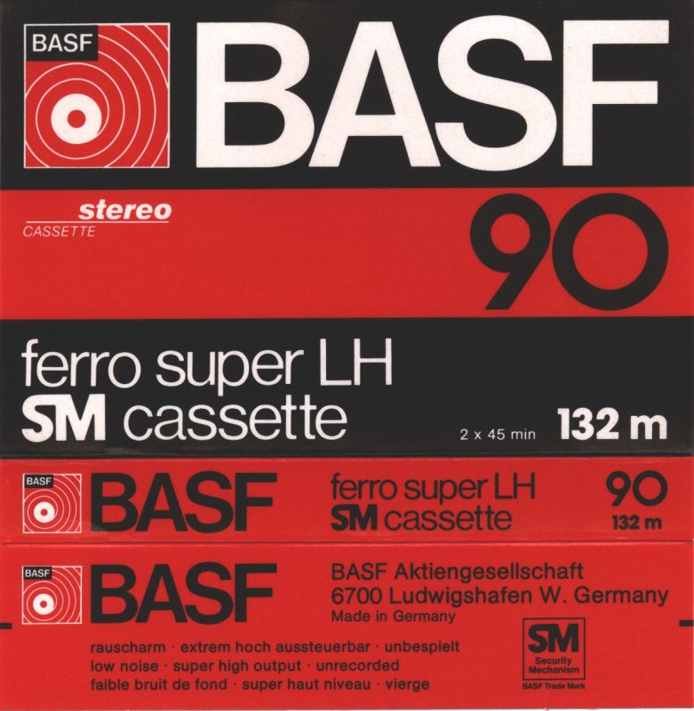 Compact Cassette BASF Ferro Super LH 90 "Rectangular Window" Type I Normal 1978 Germany
