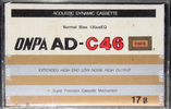 Compact Cassette ONPA AD 46 Type I Normal 1984 Worldwide