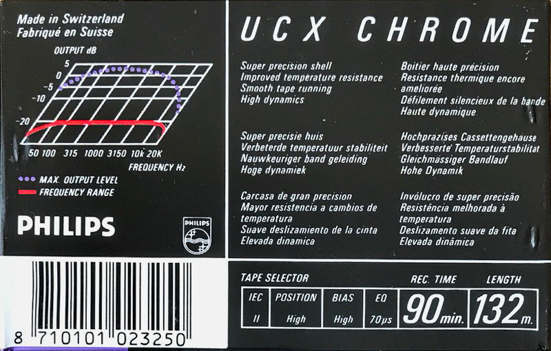Compact Cassette Philips UCX 90 Type II Chrome 1987 Europe