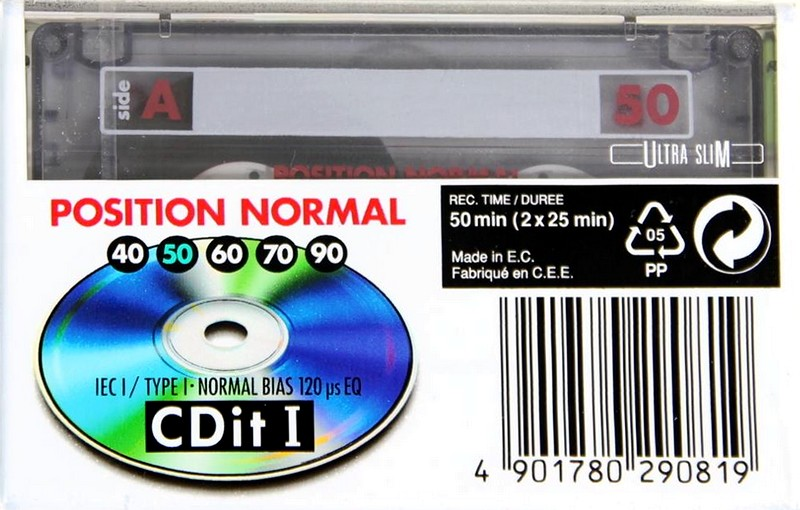 Compact Cassette Sony CDit I 50 "C-50CDIT1A" Type I Normal 1992 Europe