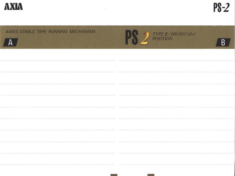 Compact Cassette AXIA PS-II / PS-2 50 "PS2G 50" Type II Chrome 1995 Japan