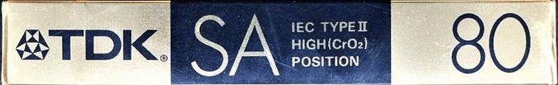 Compact Cassette TDK SA 80 "SA80" Type II Chrome 1989 North America