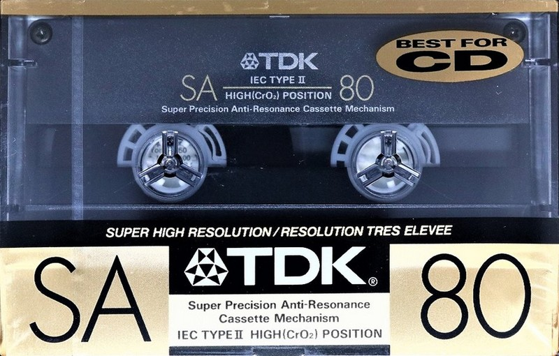 Compact Cassette TDK SA 80 "SA80" Type II Chrome 1989 North America