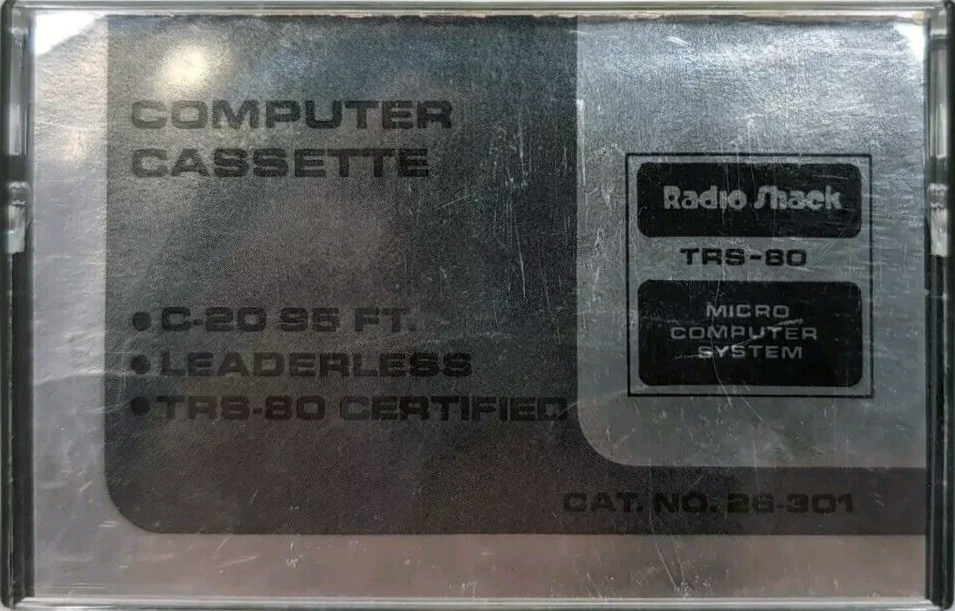 Compact Cassette Radio Shack TRS-80 20 "Cat. No. 26-301" Computer Cassette 1982 North America