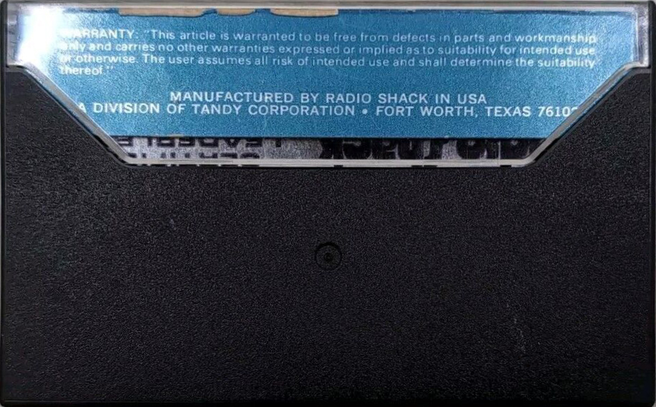 Compact Cassette Radio Shack TRS-80 20 "Cat. No. 26-301" Computer Cassette 1982 North America