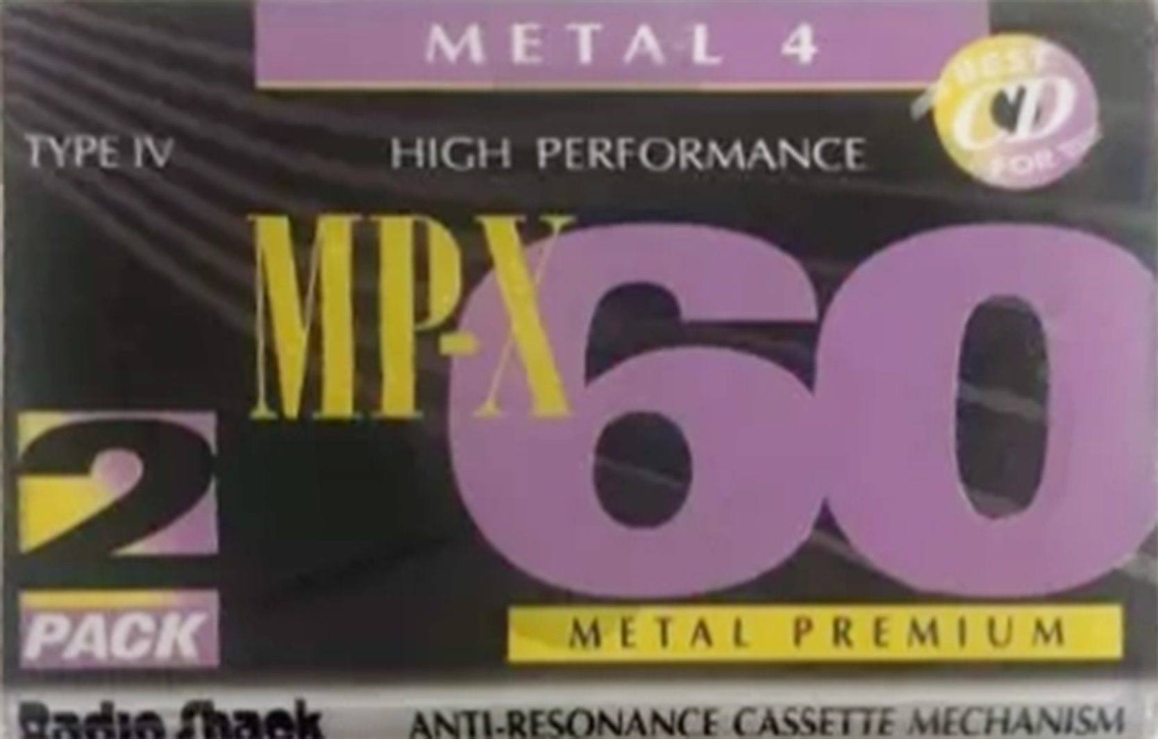 2 pack Radio Shack MP-X 60 "44-962" Type IV Metal 1995 USA